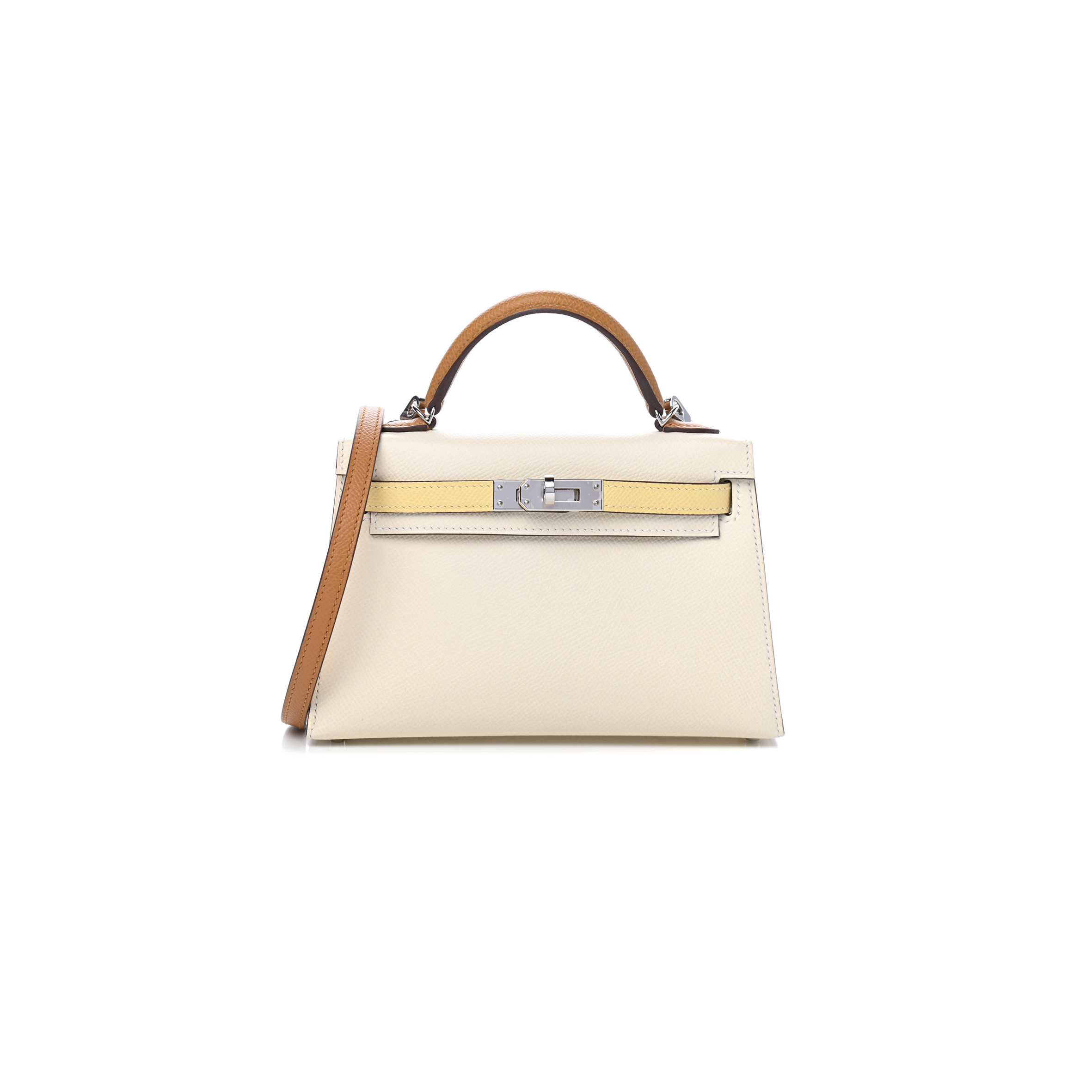 HERMÈS EPSOM MINI KELLY II NATA JAUNE POUSSIN SESAME (19*12*5.5cm)
